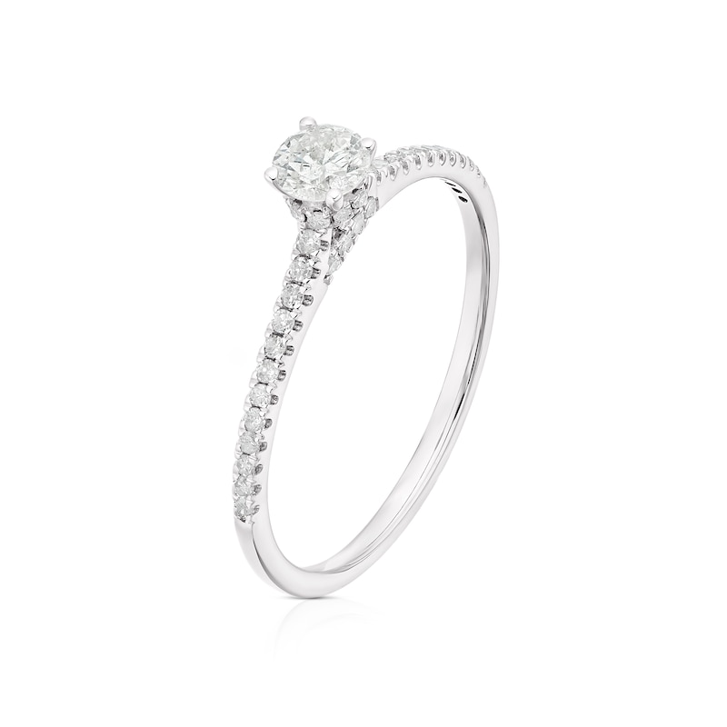 9ct White Gold 0.33ct Solitaire Plus Ring