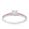 Thumbnail Image 0 of 9ct White Gold 0.25ct Diamond & Created Pink Sapphire Solitaire Ring