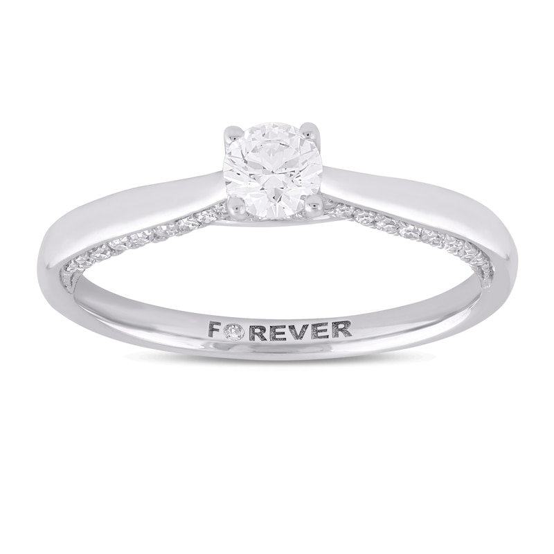 The Forever Diamond 18ct White Gold Solitaire 0.40ct Total Ring