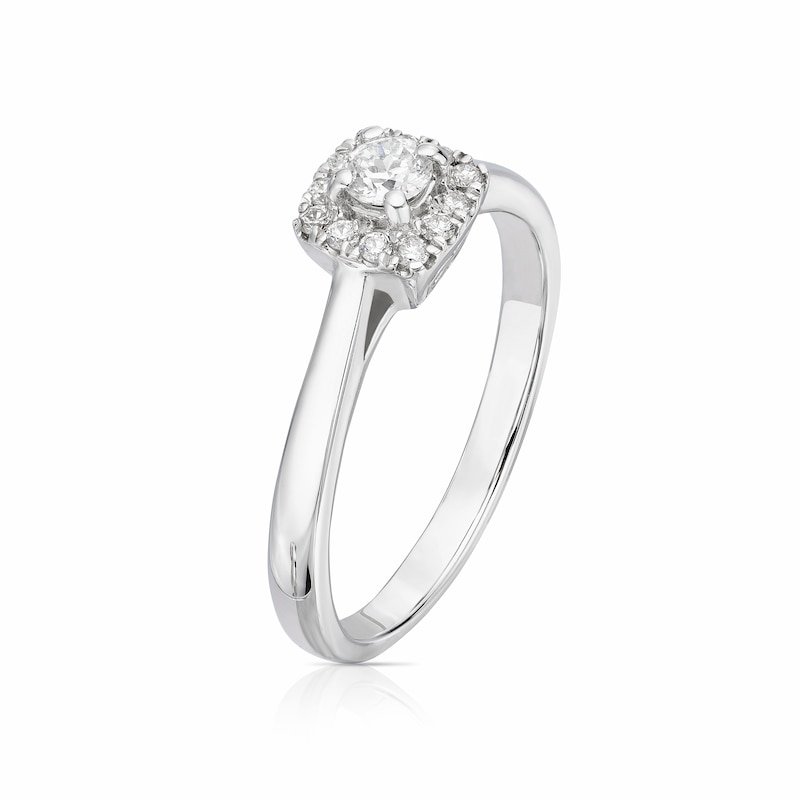The Forever Diamond 18ct White Gold Princess Halo 0.25ct Ring