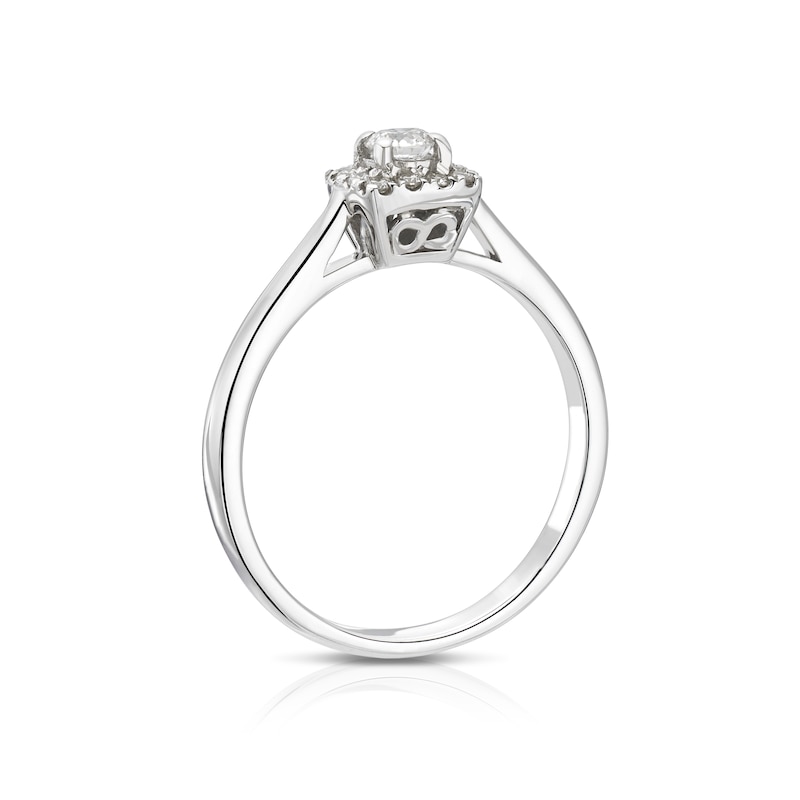 The Forever Diamond 18ct White Gold Princess Halo 0.25ct Ring