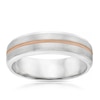 Thumbnail Image 0 of Sterling Silver & 9ct Rose Gold Matt & Polished 6mm Ring