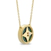 Thumbnail Image 1 of Sterling Silver & 18ct Gold Plated Vermeil Diamond & Malachite Necklace