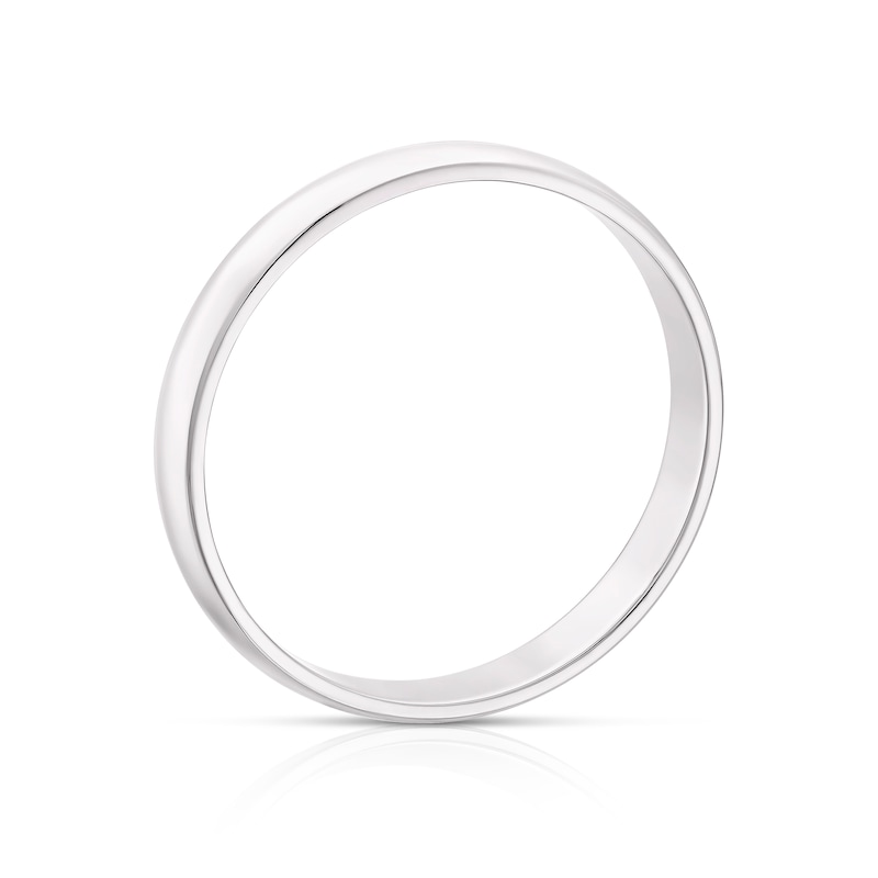 Platinum 3mm Heavy D Shape Ring