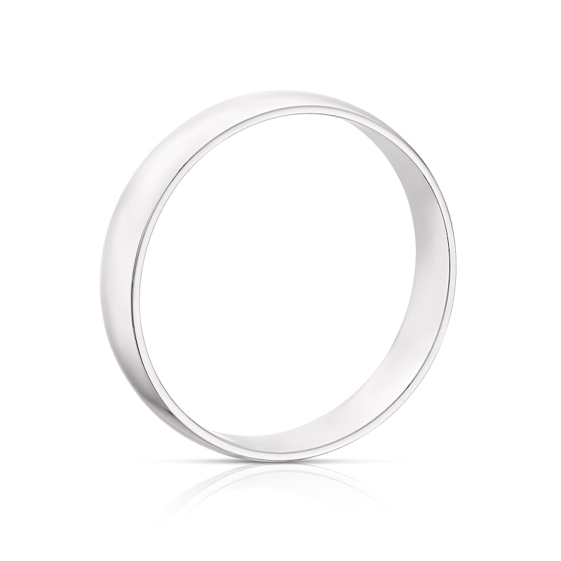 Platinum 4mm Heavy D Shape Ring
