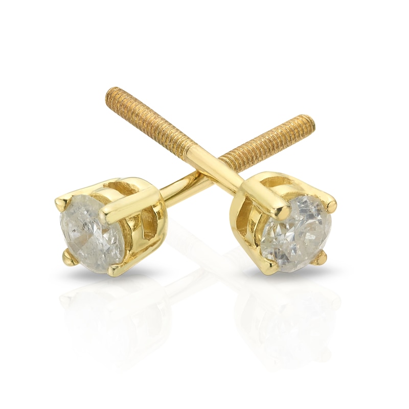 9ct Yellow Gold 0.15ct Diamond Solitaire Stud Earrings