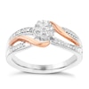 Thumbnail Image 0 of Silver & 9ct Rose Gold 0.10ct Total Diamond Ring