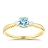 Thumbnail Image 0 of 9ct Yellow Gold Aquamarine & Diamond Ring