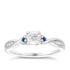 Thumbnail Image 0 of 9ct White Gold 0.10ct Total Diamond & Sapphire Ring