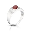 Thumbnail Image 1 of Men's Silver 0.03ct Diamond & Red Jasper Signet Ring