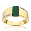 Thumbnail Image 0 of Sterling Silver & 18ct Gold Plated Vermeil Malachite & Diamond Ring