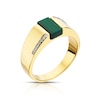 Thumbnail Image 1 of Sterling Silver & 18ct Gold Plated Vermeil Malachite & Diamond Ring