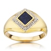 Thumbnail Image 0 of Sterling Silver & 18ct Gold Plated Vermeil Sodalite 0.13ct Total Diamond Ring