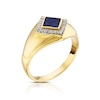 Thumbnail Image 1 of Sterling Silver & 18ct Gold Plated Vermeil Sodalite 0.13ct Total Diamond Ring