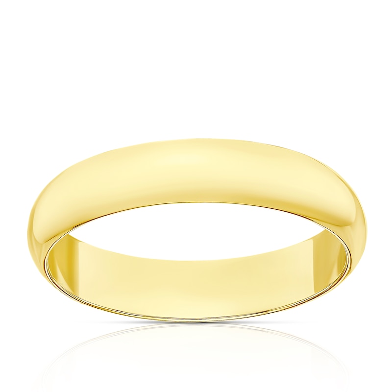 9ct Yellow Gold 4mm Extra Heavy D Shape Ring