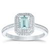 Thumbnail Image 0 of Sterling Silver Aquamarine & 0.10ct Diamond Ring