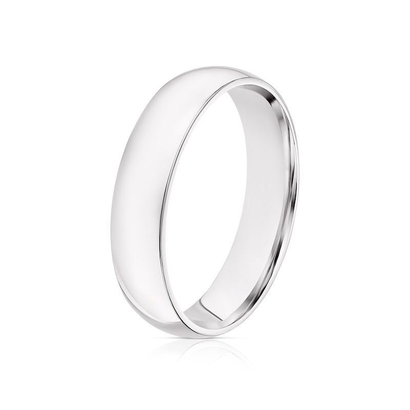 18ct White Gold 4mm Extra Heavy Court Ring