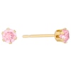Thumbnail Image 0 of Children's 9ct Yellow Gold Pink Cubic Zirconia 3mm Stud Earrings