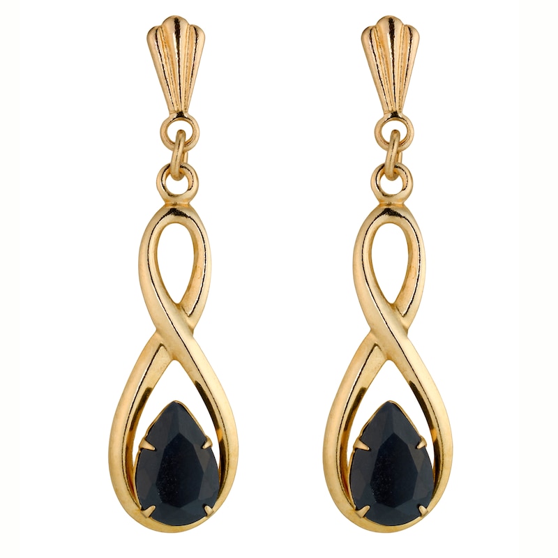 9ct Gold Sapphire Drop Earrings