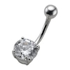 Thumbnail Image 0 of 9ct White Gold Round Cubic Zirconia Belly Bar