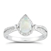 Thumbnail Image 0 of 9ct White Gold Opal & 0.14ct Diamond Pear Halo Ring