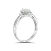 Thumbnail Image 1 of 9ct White Gold Opal & 0.14ct Diamond Pear Halo Ring