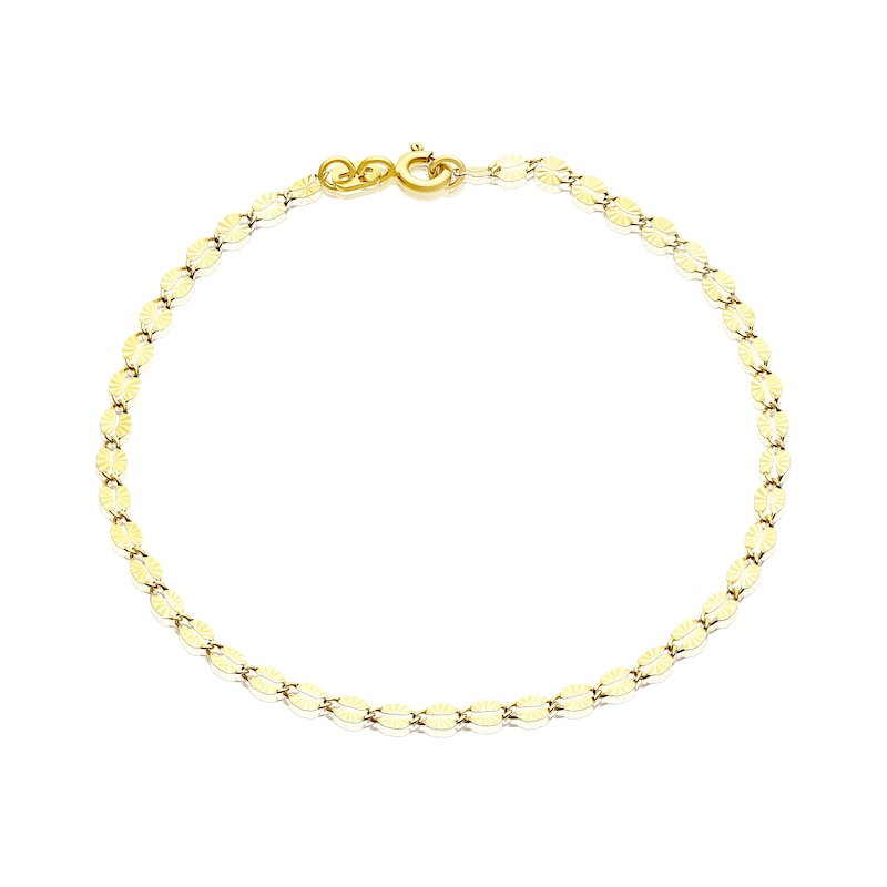 9ct Yellow Solid Gold Starburst Link Bracelet