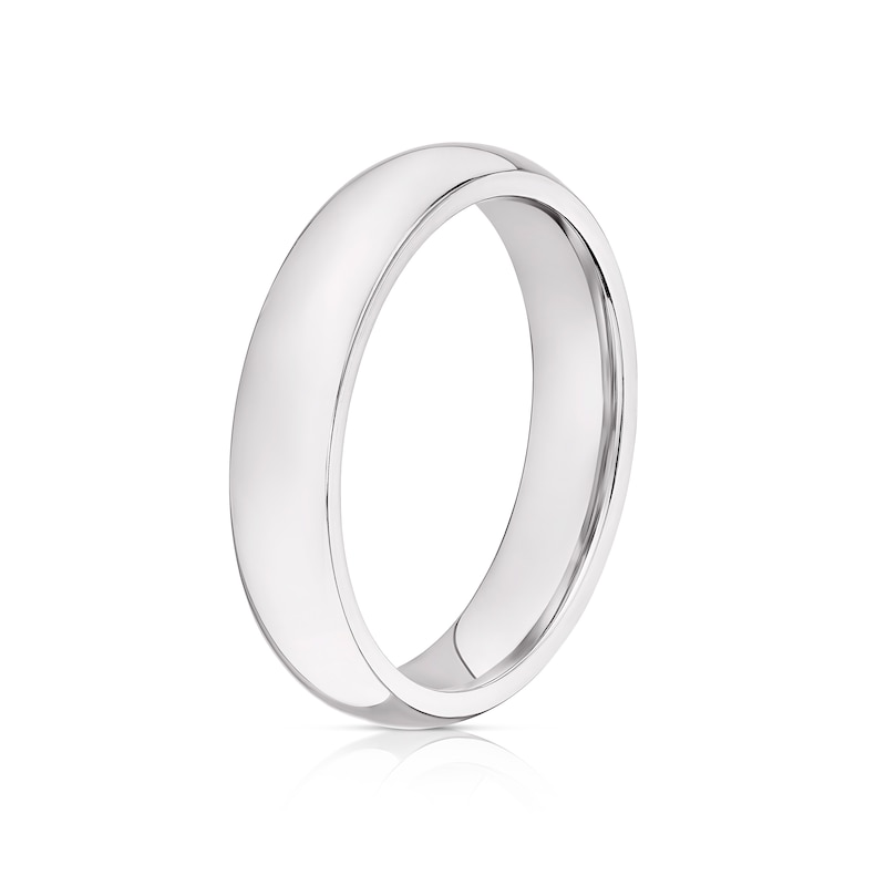 9ct White Gold 4mm Super Heavy Court Ring
