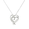 Thumbnail Image 0 of 9ct White Gold Diamond Double Heart Pendant