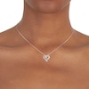 Thumbnail Image 1 of 9ct White Gold Diamond Double Heart Pendant