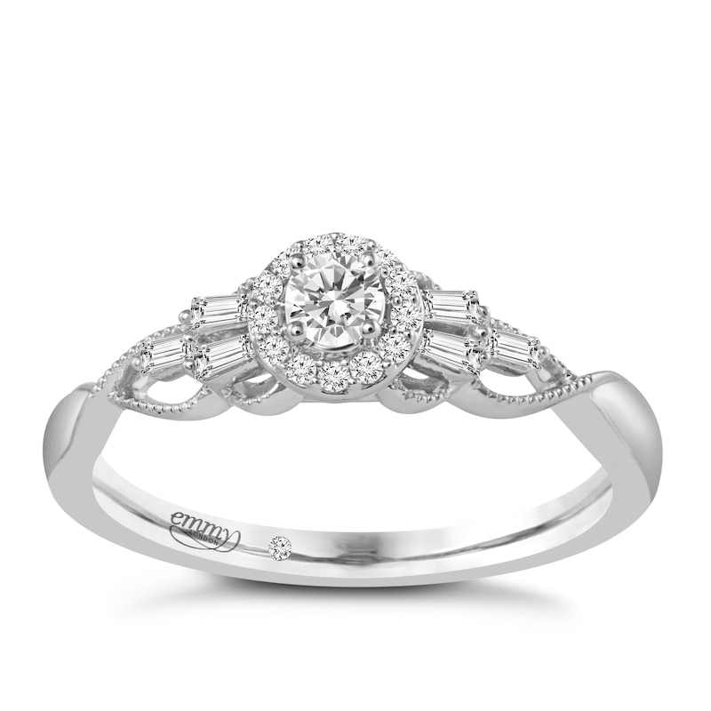 Emmy London 18ct White Gold 0.25ct Total Diamond Halo Ring