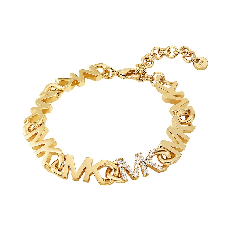 Michael Kors 14ct Gold Plated Logo Chain Bracelet