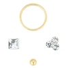 Thumbnail Image 0 of 9ct Gold Hoop, Square Crystal, Trio Stud & Ball Nose Studs