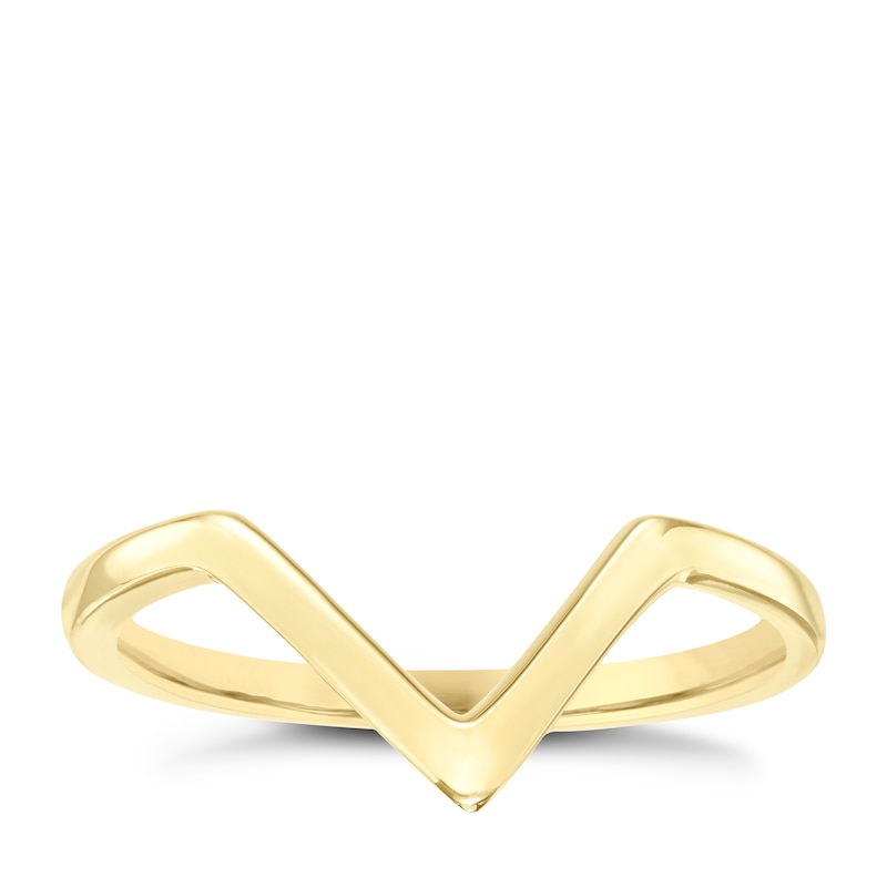 9ct Gold Plain Wishbone Ring