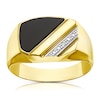 Thumbnail Image 0 of 9ct Yellow Gold Diamond & Onyx Signet Ring