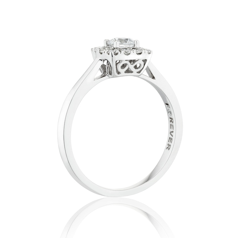 The Forever Diamond Platinum Halo 0.50ct Total Ring