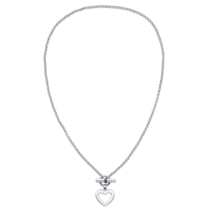Tommy Hilfiger Stainless Steel Heart Toggle Necklace