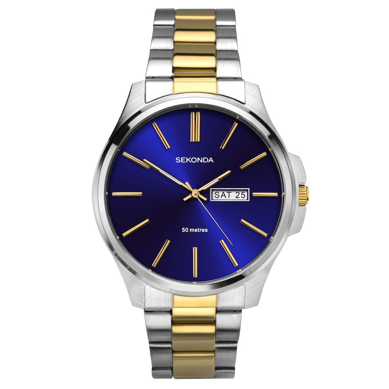 Sekonda Men’s Jones Blue Dial Two Tone Stainless Steel Bracelet Watch