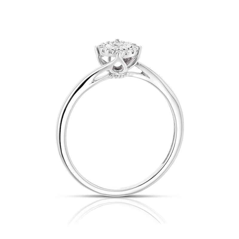 Silver 0.10ct Diamond Total Illusion Set Solitaire Ring