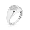 Thumbnail Image 1 of Men's Sterling Silver 0.10ct Diamond Cluster Circle Ring