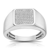 Thumbnail Image 0 of Men's Sterling Silver 0.10ct Diamond Cluster Square Ring