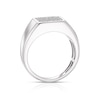 Thumbnail Image 2 of Men's Sterling Silver 0.10ct Diamond Cluster Square Ring