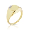 Thumbnail Image 1 of Men's Sterling Silver & 18ct Gold Plated Vermeil 0.04ct Diamond Signet Ring