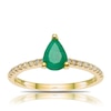Thumbnail Image 0 of 9ct Yellow Gold Green Emerald & 0.15ct Diamond Ring