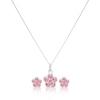 Thumbnail Image 0 of Children's Silver Pink Crystal Flower Pendant & Earrings Set