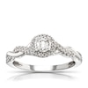 Thumbnail Image 0 of 9ct White Gold 0.25ct Diamond Twisted Shoulders Solitaire Ring