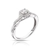 Thumbnail Image 1 of 9ct White Gold 0.25ct Diamond Twisted Shoulders Solitaire Ring