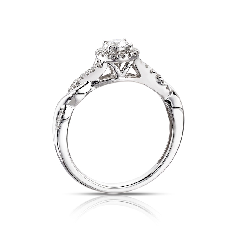 9ct White Gold 0.25ct Diamond Twisted Shoulders Solitaire Ring
