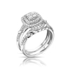 Thumbnail Image 1 of Perfect Fit 9ct White Gold 0.66ct Diamond Cushion Bridal Set