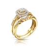 Thumbnail Image 1 of Perfect Fit 9ct Yellow Gold 0.33ct Diamond Cushion Halo Bridal Set